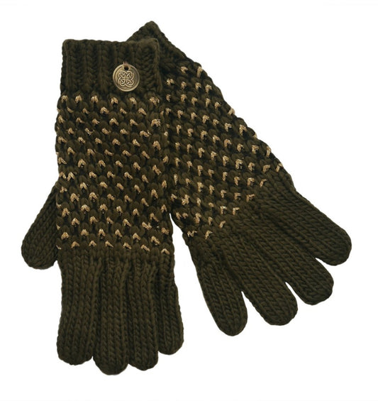 Green and Gold Lurex Gloves
