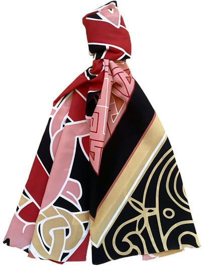 Baby Pink and Beige Book of Kells Celtic Scarf