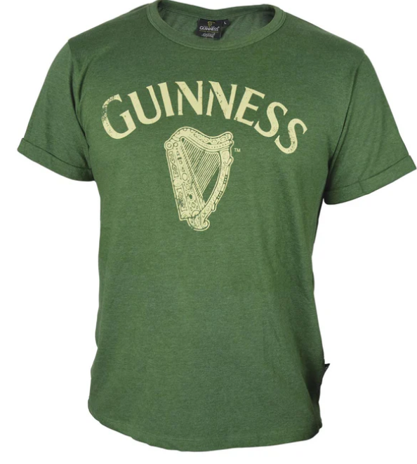 Guinness Green Vintage Heathered Harp Tee