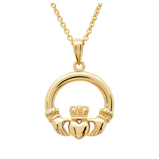 14K Gold Vermeil Claddagh Necklace
