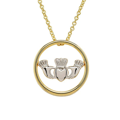 14kt Gold Vermeil Celtic Claddagh Necklace