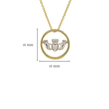 14kt Gold Vermeil Celtic Claddagh Necklace