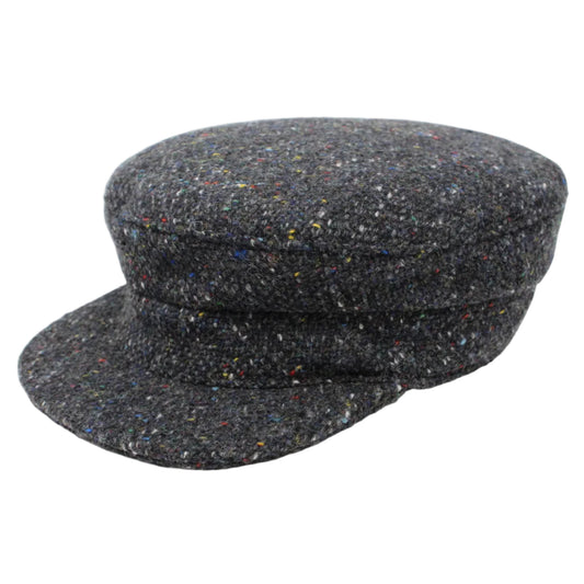 Gray wool skipper hat