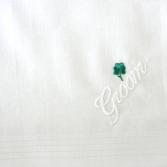 Groom Hanky - Shamrock Detail