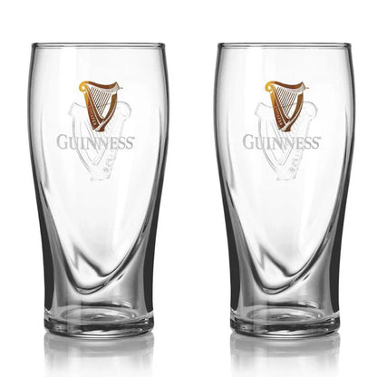 Guinness Embossed Half Pint Glass Twin Pack
