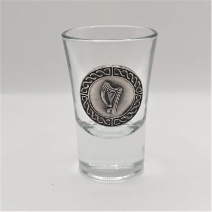 Mullingar Pewter Glass Shot with Irish Pewter Embellishment