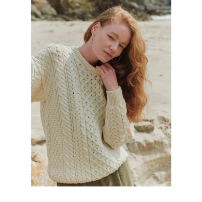 Inisheer Traditional Aran Sweater- Cream