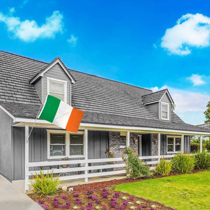 House flying an Irish flag. 