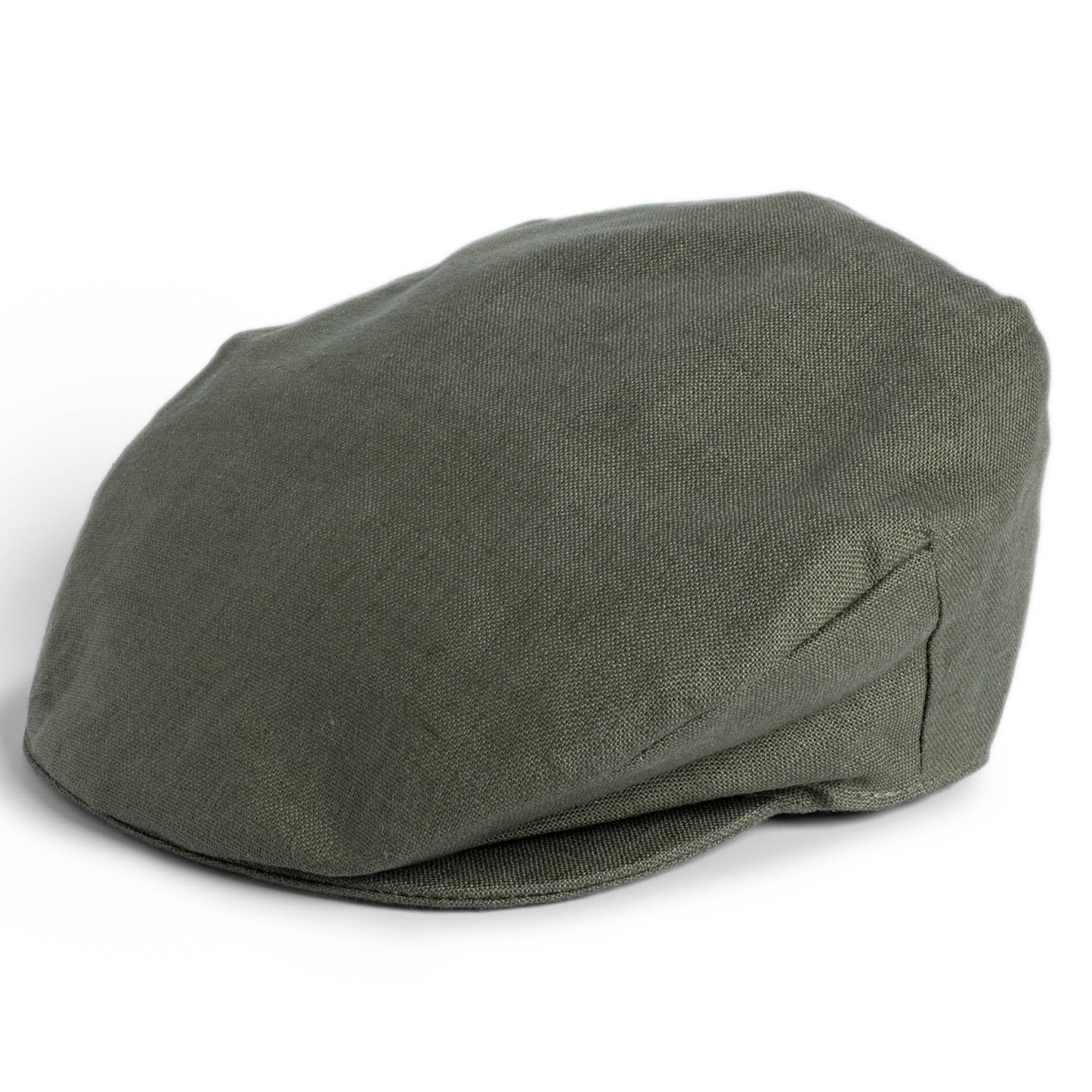 Green flat cap on a white background