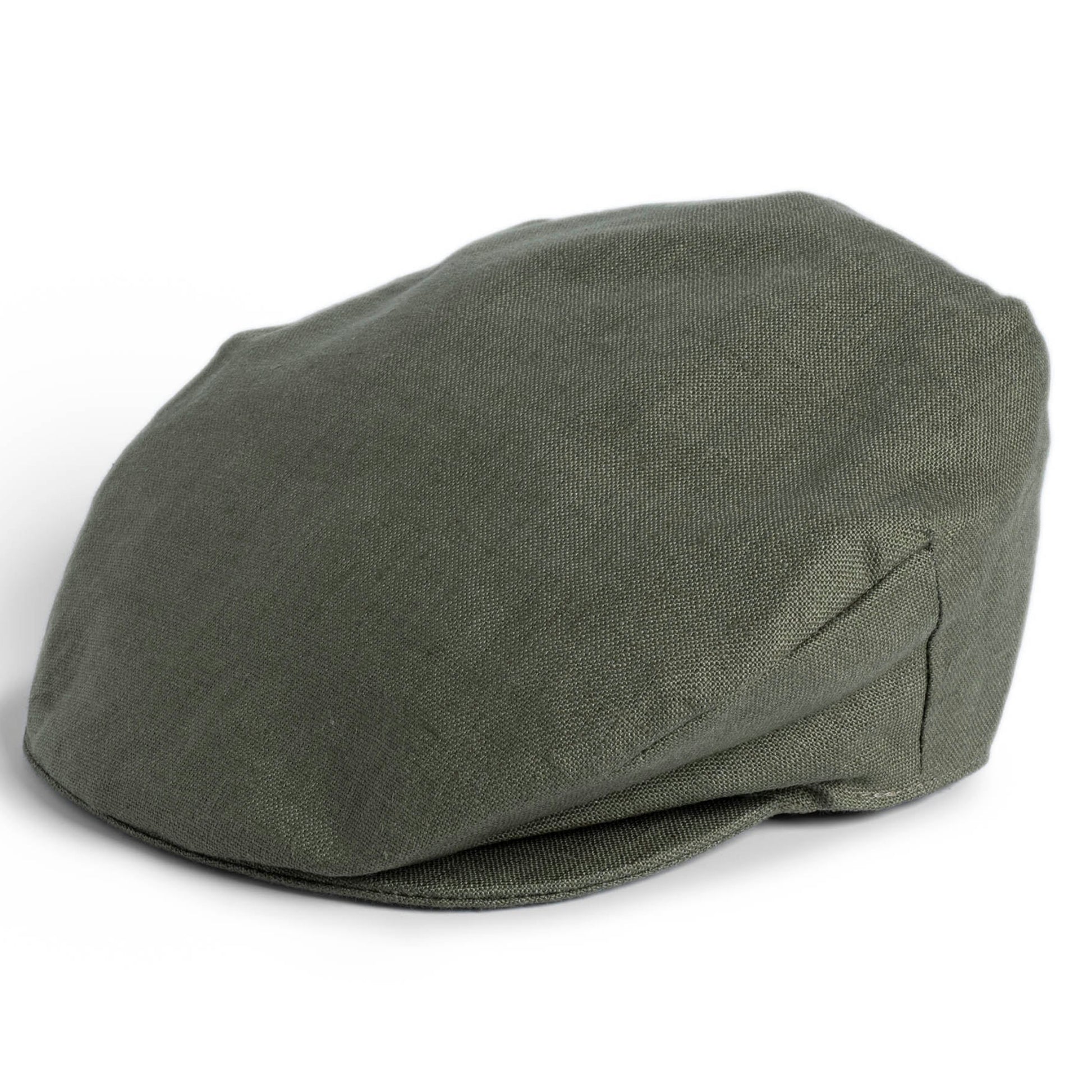 Green flat cap on a white background
