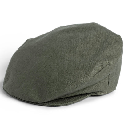 Green flat cap on a white background