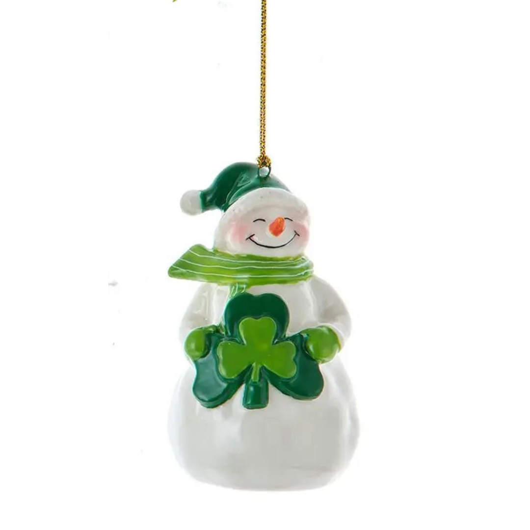 Porcelain Irish Snowman Ornament