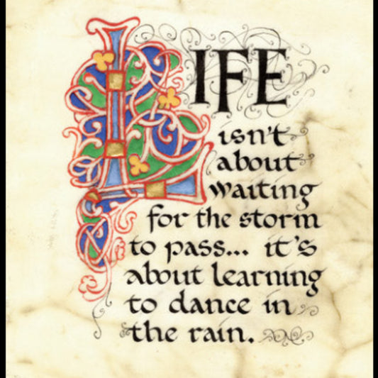 Decorative text on a textured beige background with a motivational quote.
