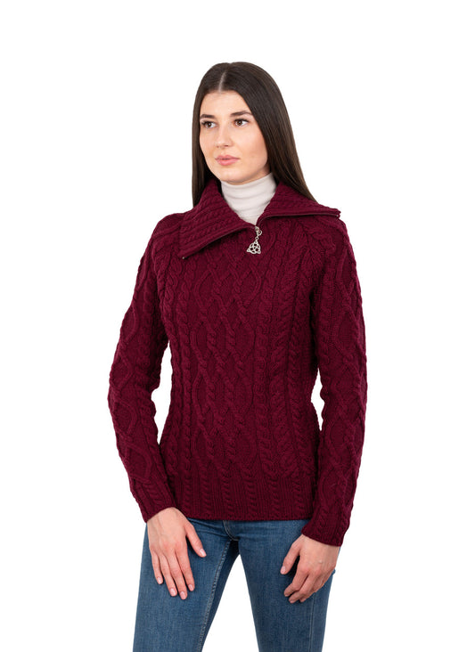 Ladies Zipper Neck Sweater