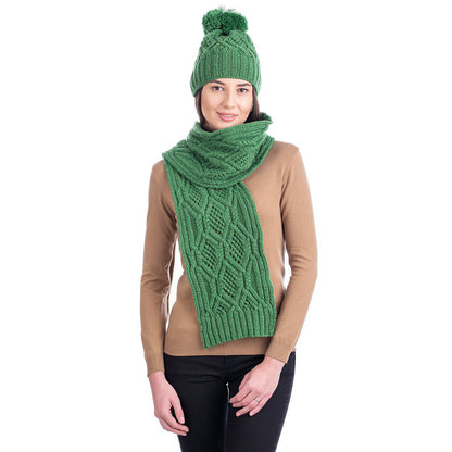 ML254 Aran Wool Bobble Hat