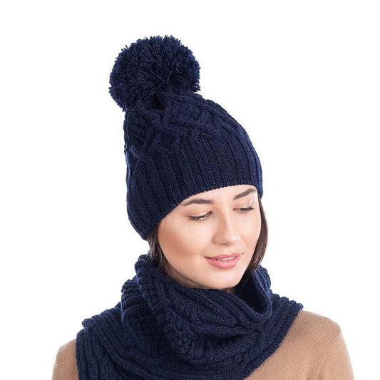 ML254 Aran Wool Bobble Hat