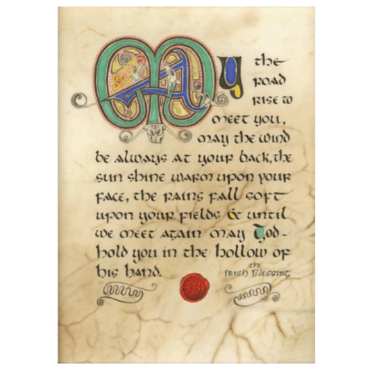 Decorative text with large initial letters on a textured paper background