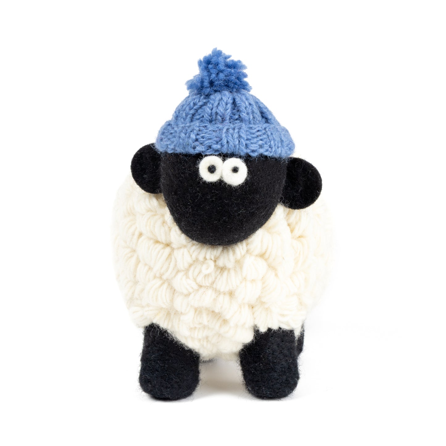 Extra Large Collectible Knitted Mountain Sheep with Bobble Hat