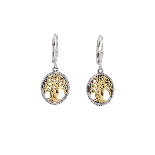 10k Yellow Gold Tree of Life Earrings Small