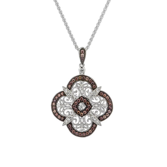 Silver Night & Day Reversible Scalloped Pendant
