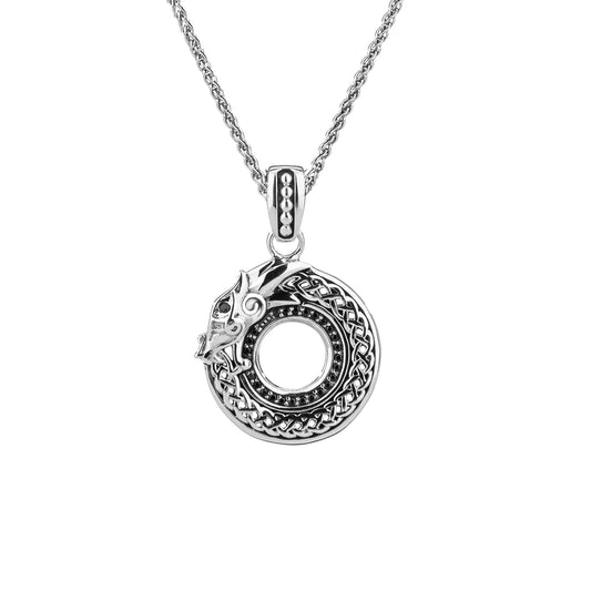 Small Sterling Silver Dragon Pendant