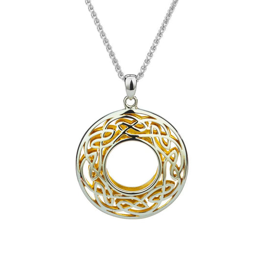 Silver with 22k Gold Gilding Window to the Soul Round Pendant Large