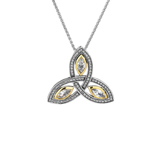 Silver and 10k Gold Trinity Pendant Small
