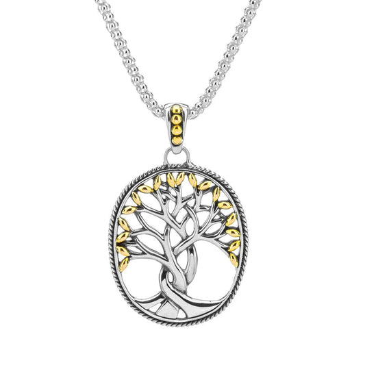 Silver and 18k Gold Tree of Life Pendant