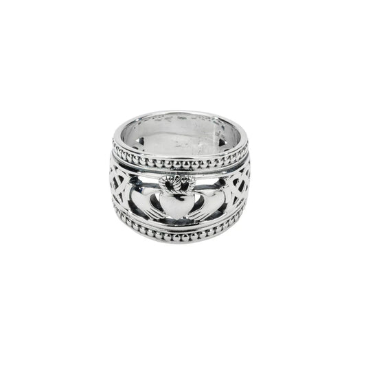 Silver Claddagh Shield Ring