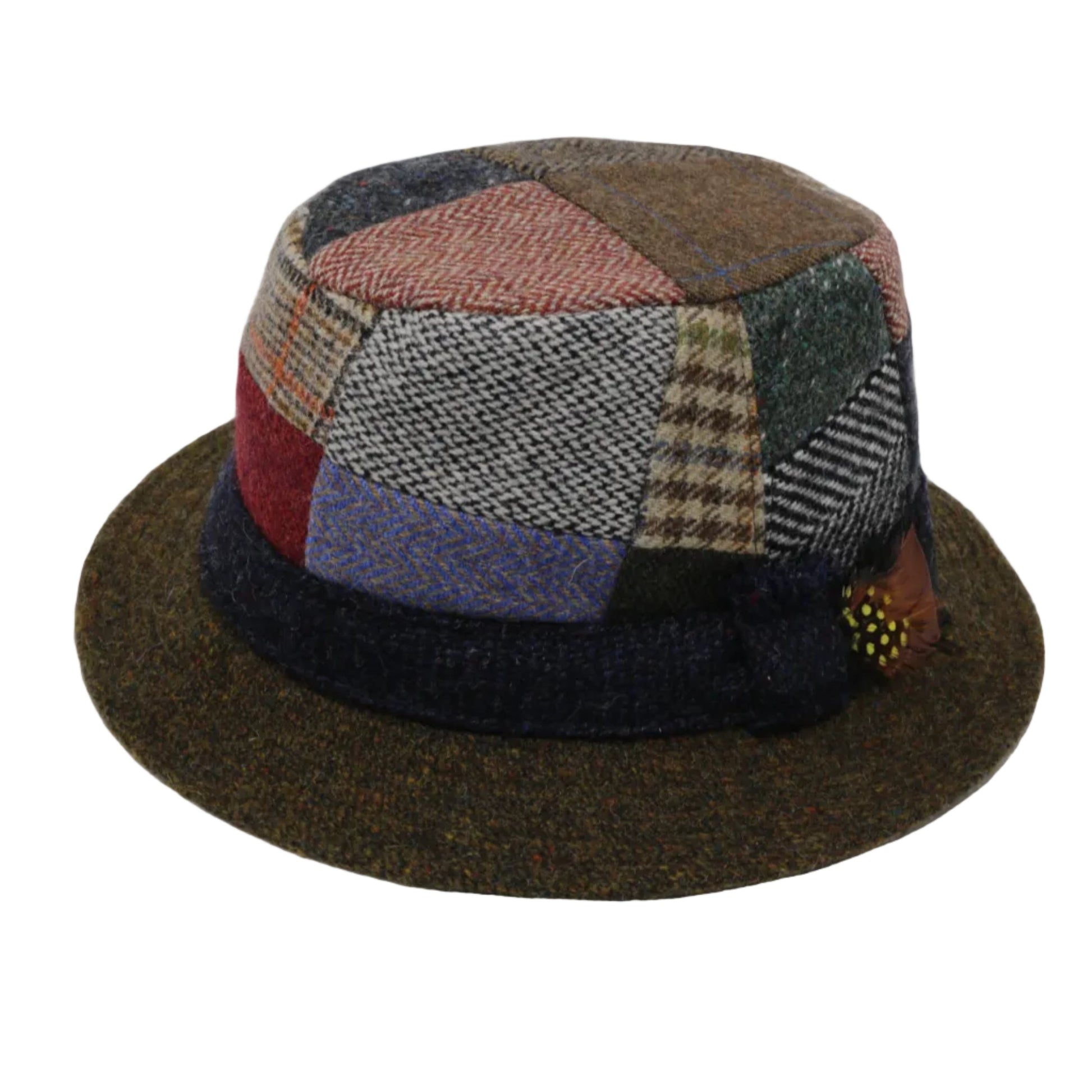 Patchwork tweed walking hat