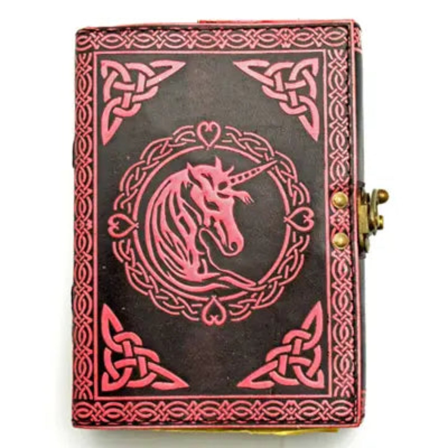 Decorative notebook with unicorn design on a black background