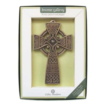 Bronze Celtic cross in a white box