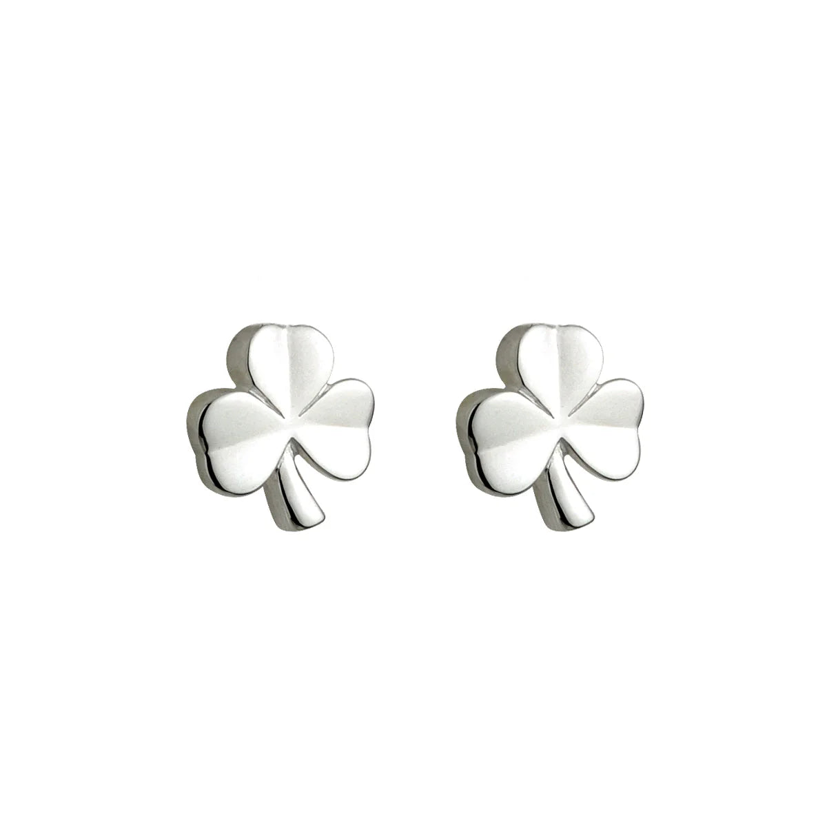 Kids Silver Shamrock Stud Earrings