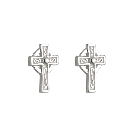 Silver Cross Stud Earrings