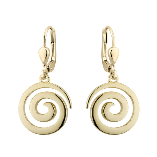 Gold-Plated Swirl Drop Earrings