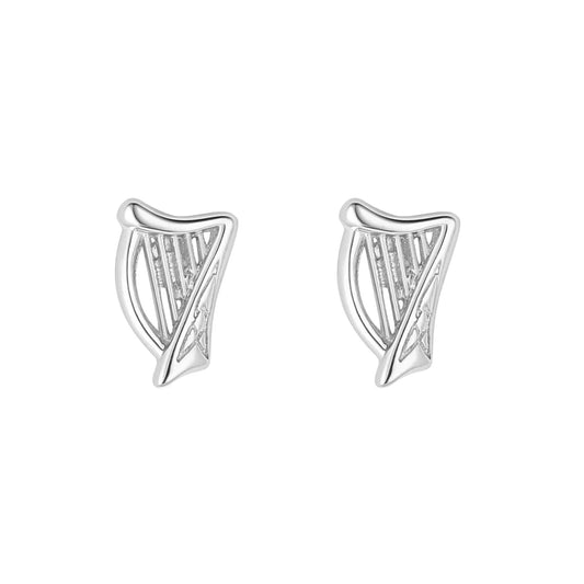 Acara Sterling Silver Harp Stud Earrings