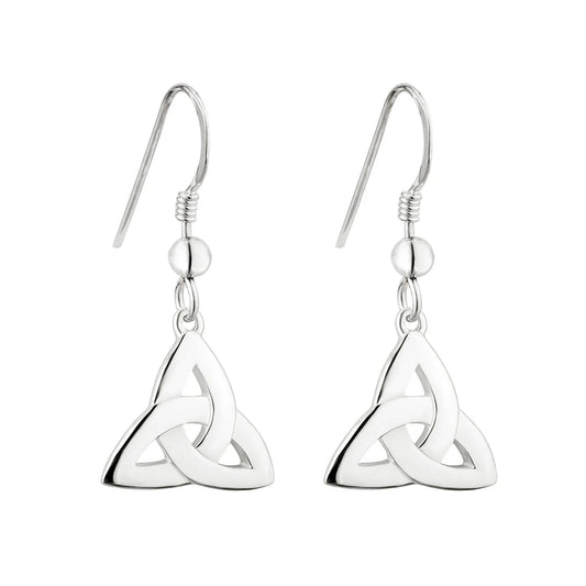 Sterling Silver Trinity Knot Fishhook Earrings