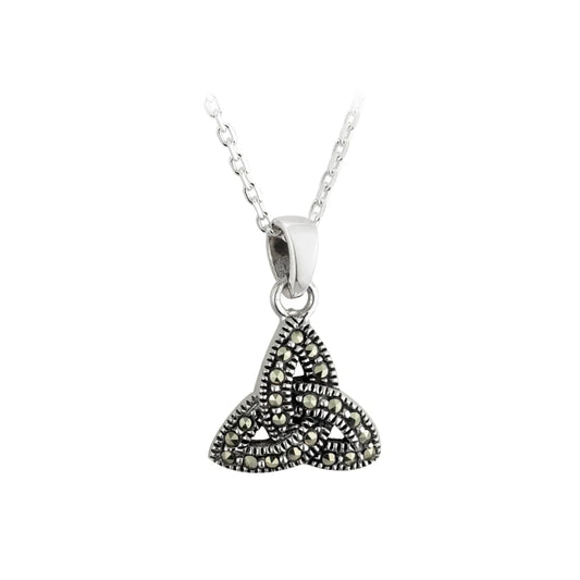 Silver Trinity Knot Marcasite Pendant