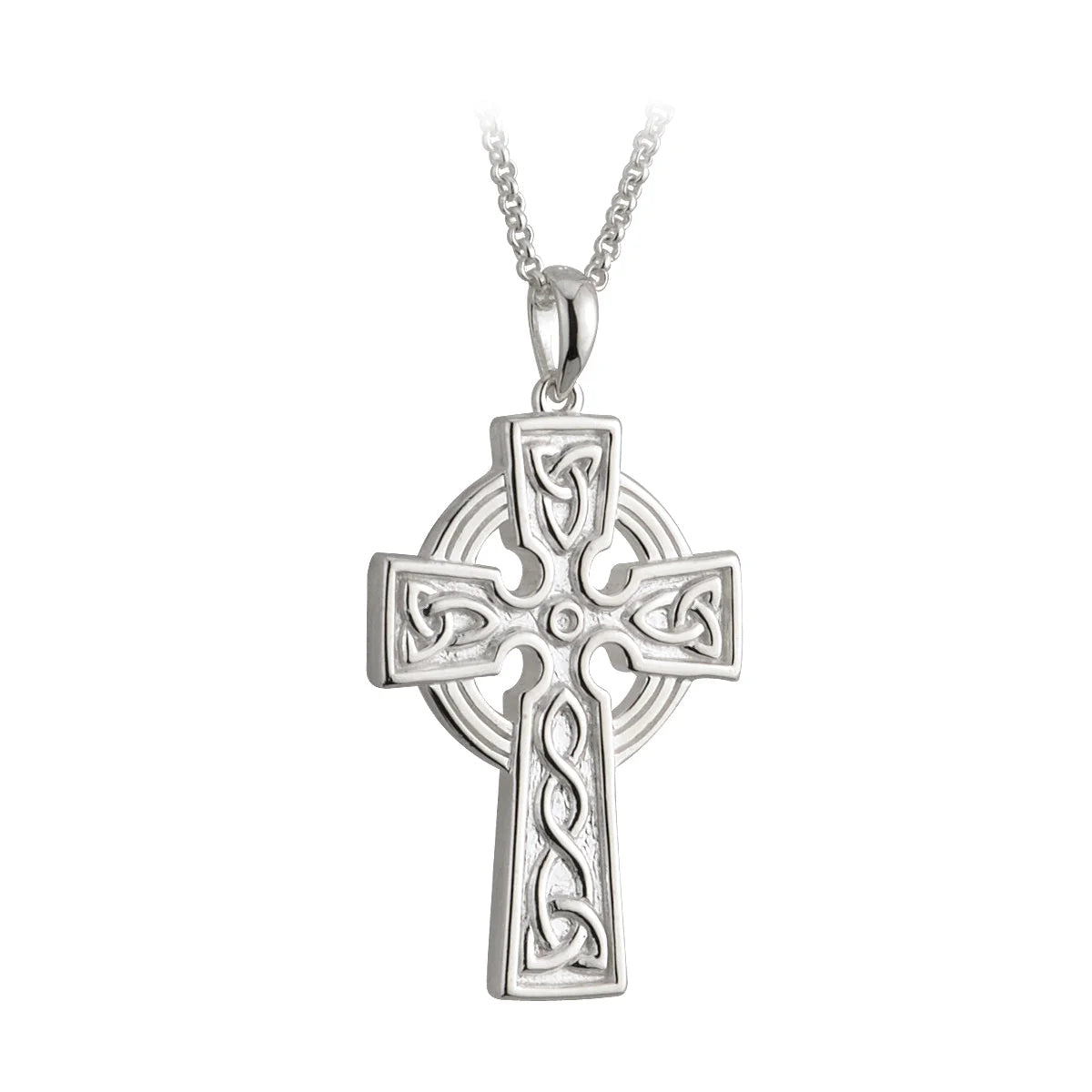 Sterling Silver Large Double Side Cross Pendant