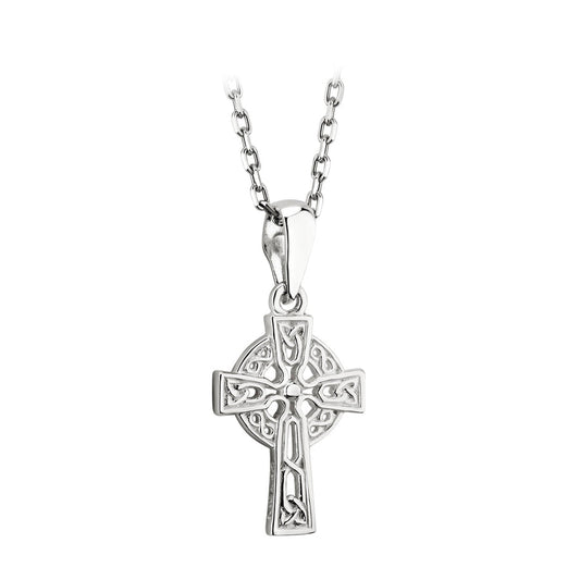 Kids Silver Filigree Celtic Cross Pendant