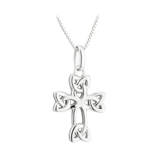 Silver Acara Trinity Knot Cross Pendant