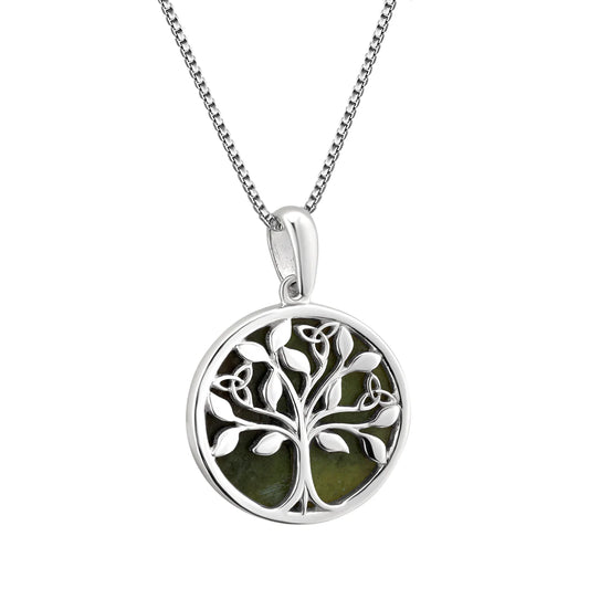 Silver Connemara Marble Tree Of Life Necklace