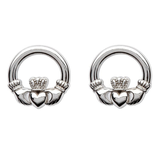 Sterling Silver Claddagh Post Earrings