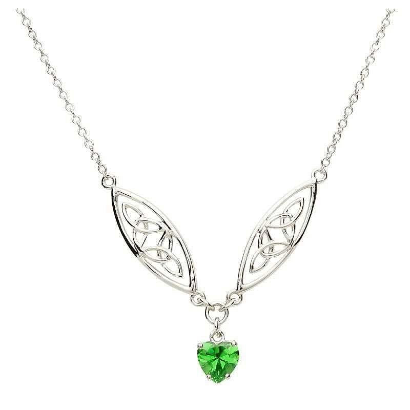 Sterling Silver Serch Bythol Trinity Green Heart Pendant