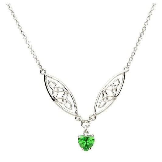 Sterling Silver Serch Bythol Trinity Green Heart Pendant