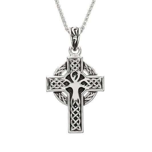 Sterling Silver Tree Of Life Celtic Cross Pendant