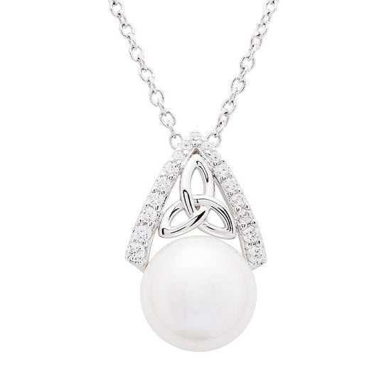 Sterling Silver Trinity with Pearl/CZ Pendant