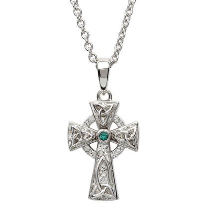 Celtic Trinity Knot Cross Adorned With Crystals