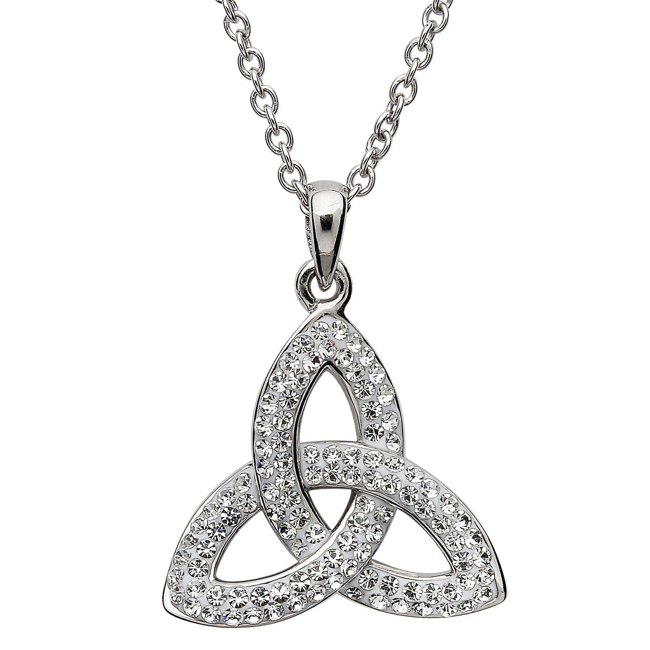 Trinity Knot Necklace Embellished with Crystals