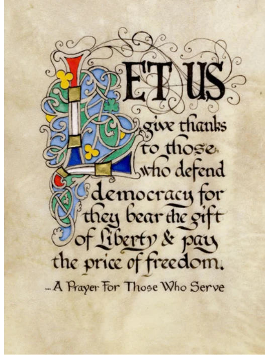 "Prayer for Those Who Serve" Celtic Manuscript Print